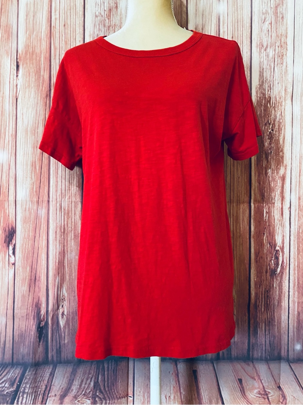 Women’s Large T Shirt Maurice’s 24/7 Red Short Sleeves Cotton Modal Soft